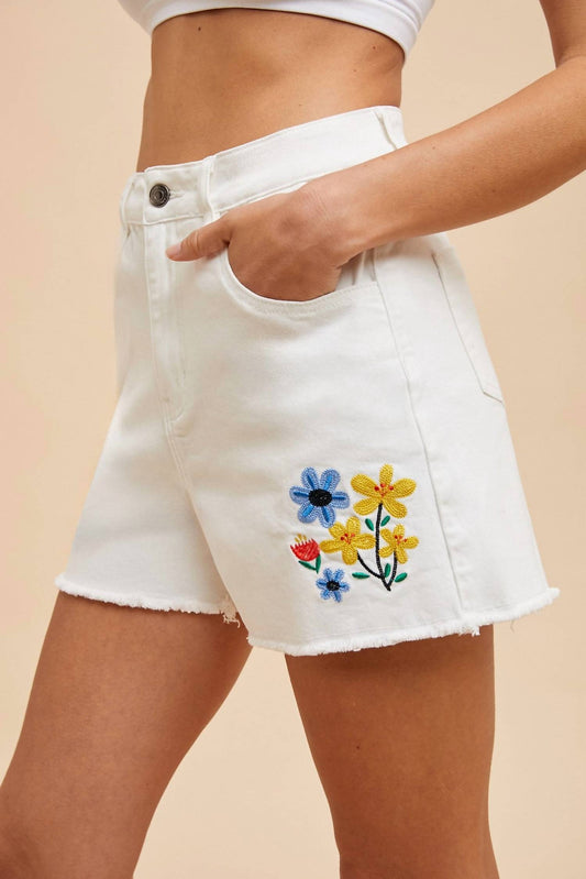 Anniewear - Denim Blossom Shorts