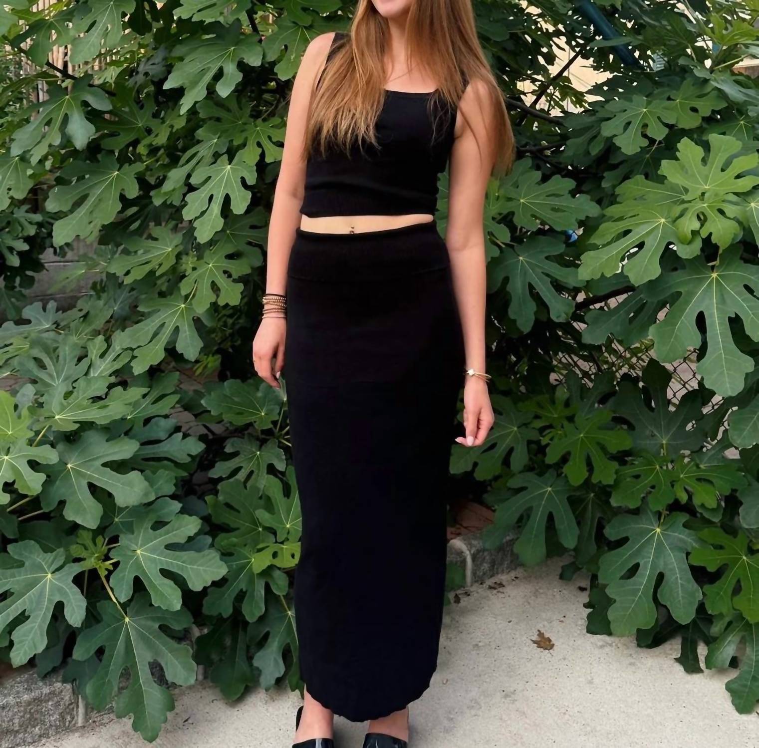 Et Clet - Midnight Summer Knit Tank Top And Maxi Skirt Set