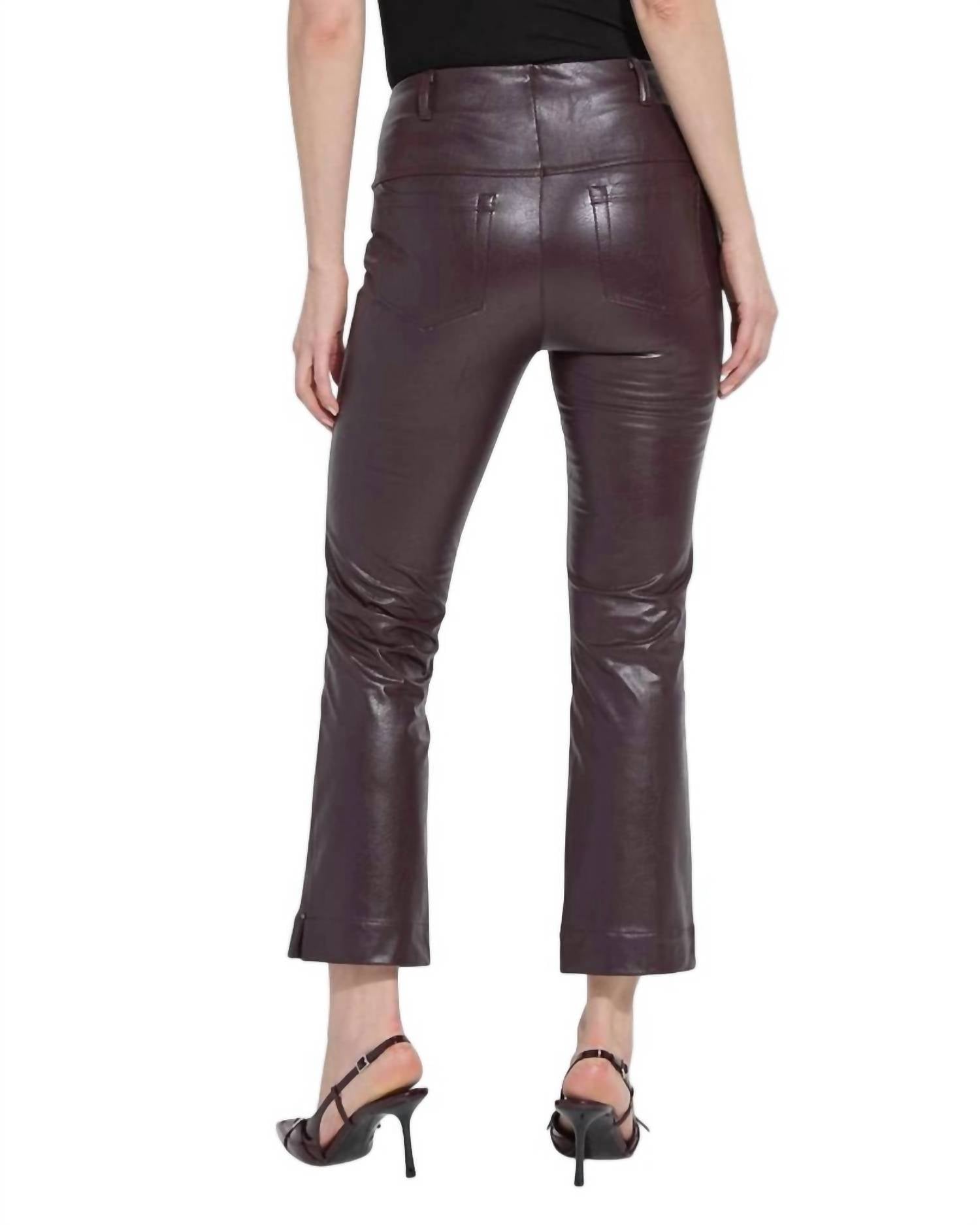 Lysse Percy Baby Boot Vegan Pant in pinot noir - women's pants - alternate view