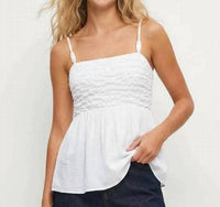 Naked Zebra - Knot Strap Smocked Tank Top