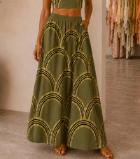 Mystery Resort - Golden Horizon Maxi Skirt Set