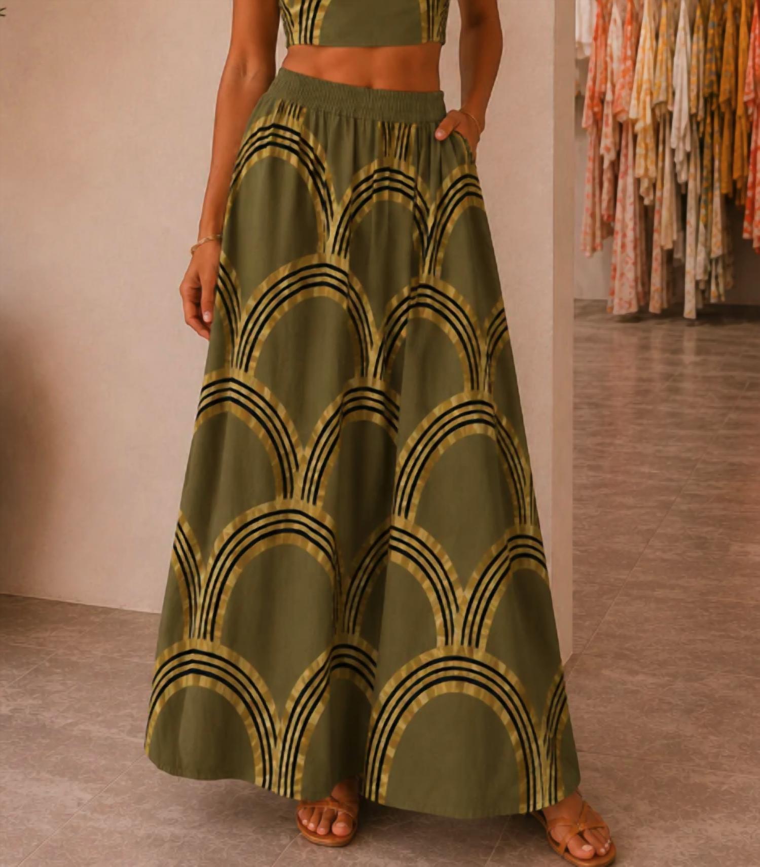 Mystery Resort - Golden Horizon Maxi Skirt Set