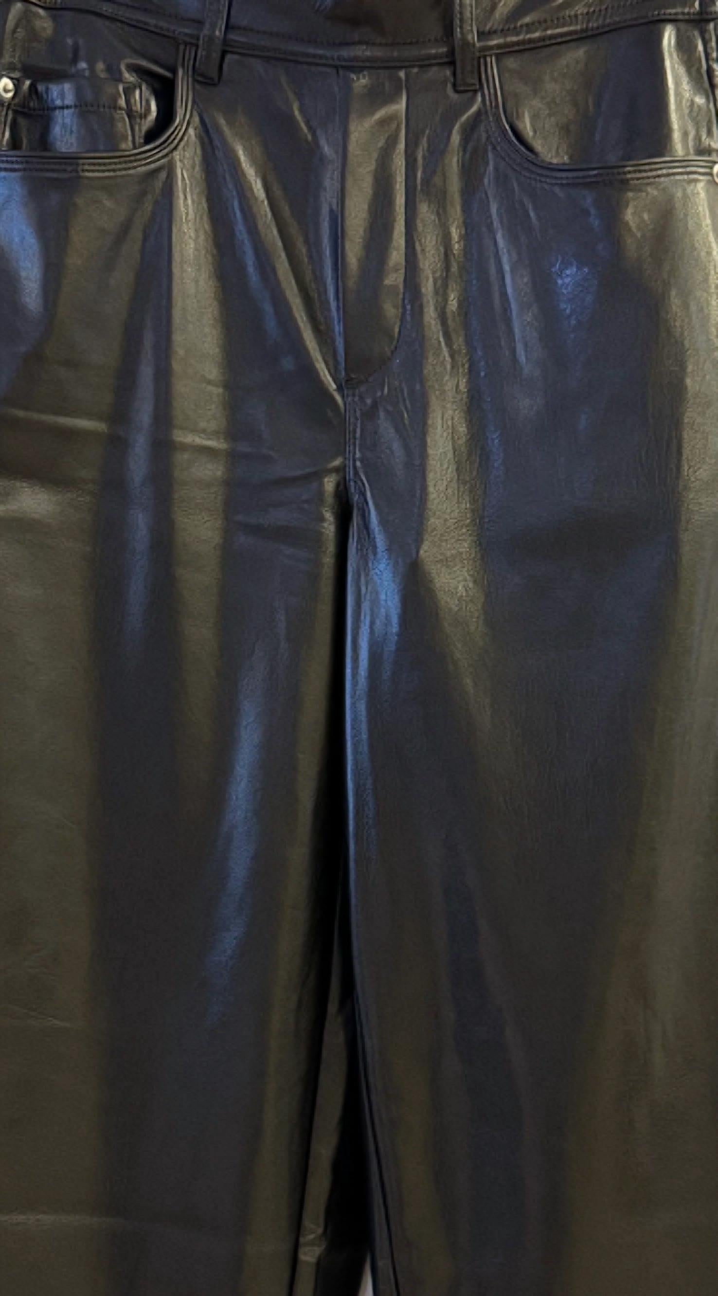 MELISSA NEPTON Morela Faux Leather Pant in black - women's pants - detail view