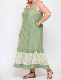 Bluheaven - Maxi Dress W/ Leaf Print