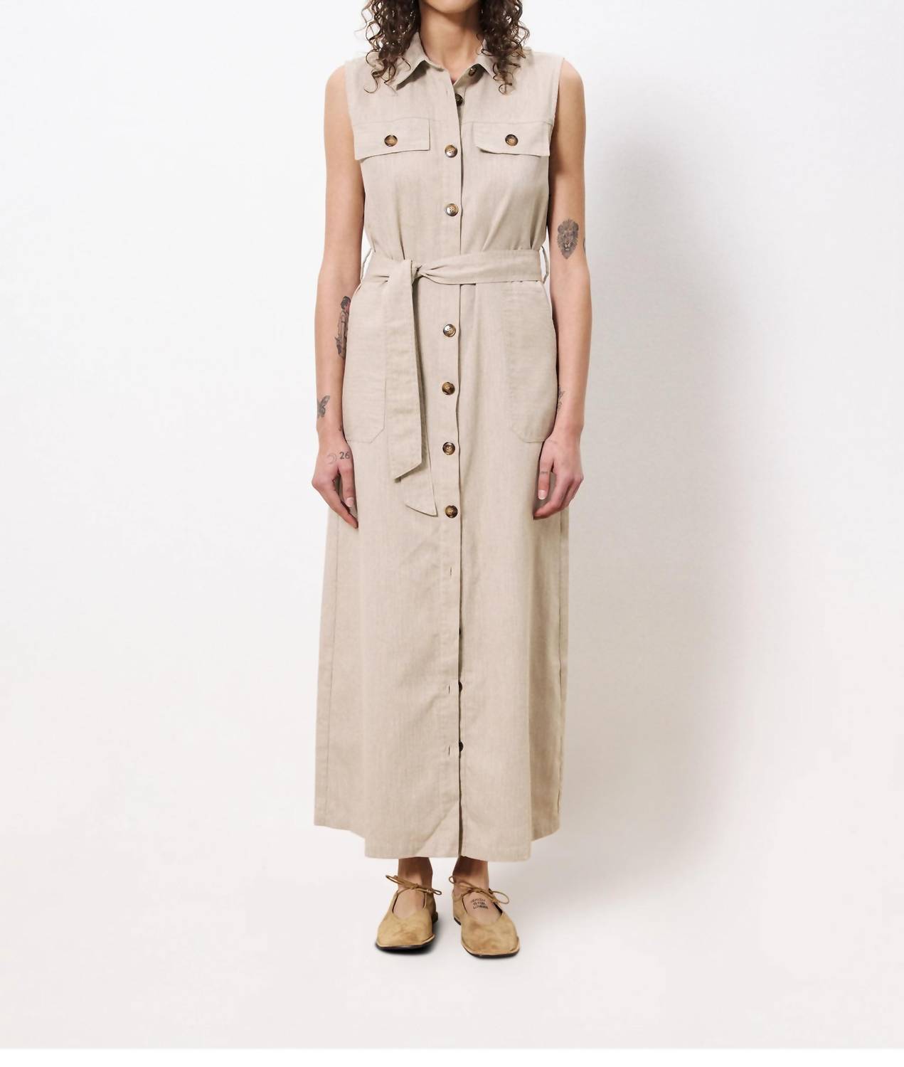 Frnch - Button Collared Maxi Dress