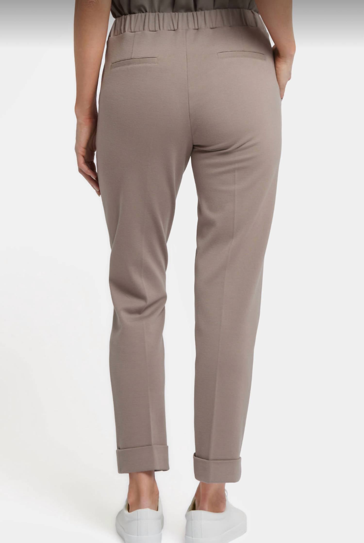 NYDJ Cassidy Pull-on Trousers With Cuffs in saddlewood - women's pants - detail view