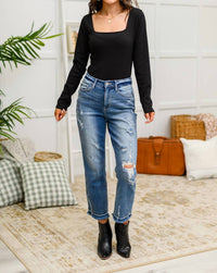 Heimish Usa - Trisha Textured Square Neck Bodysuit