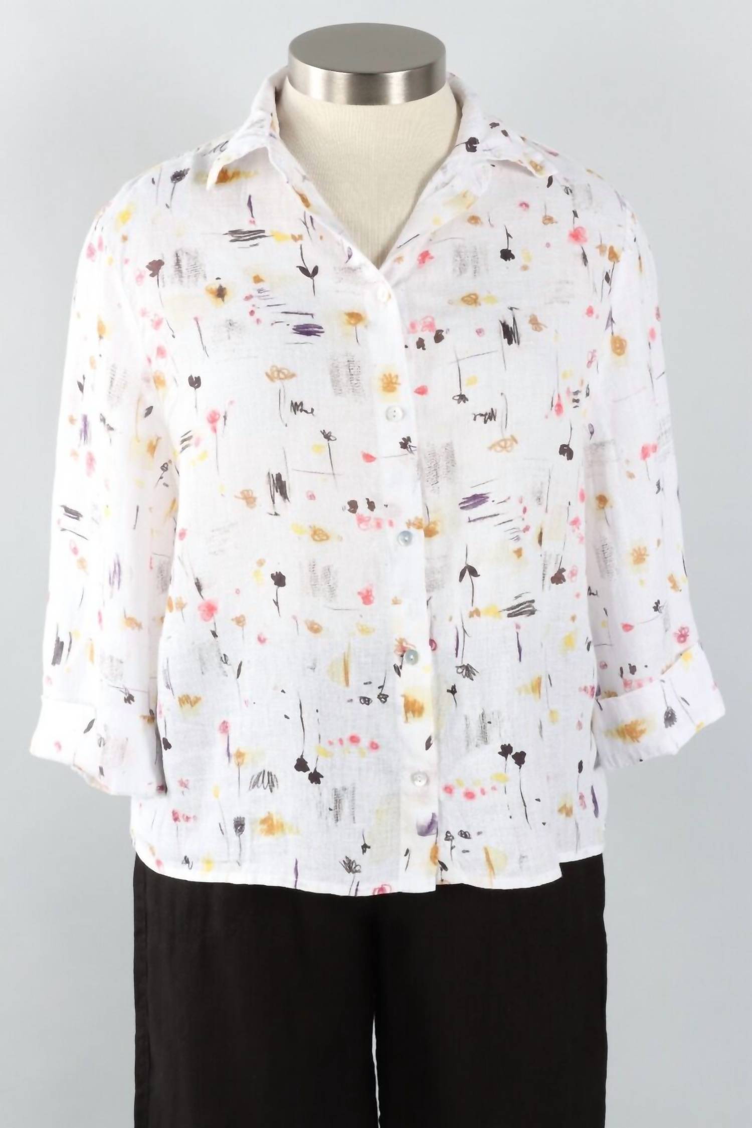 Cut Loose - Women's Graffiti Floral Crop Shirt