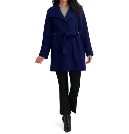 Tahari - Women's Double Face Wool-blend Belted Coat