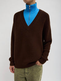 Tibi - Cardigan Stitch V Neck With Removable Dickie Top