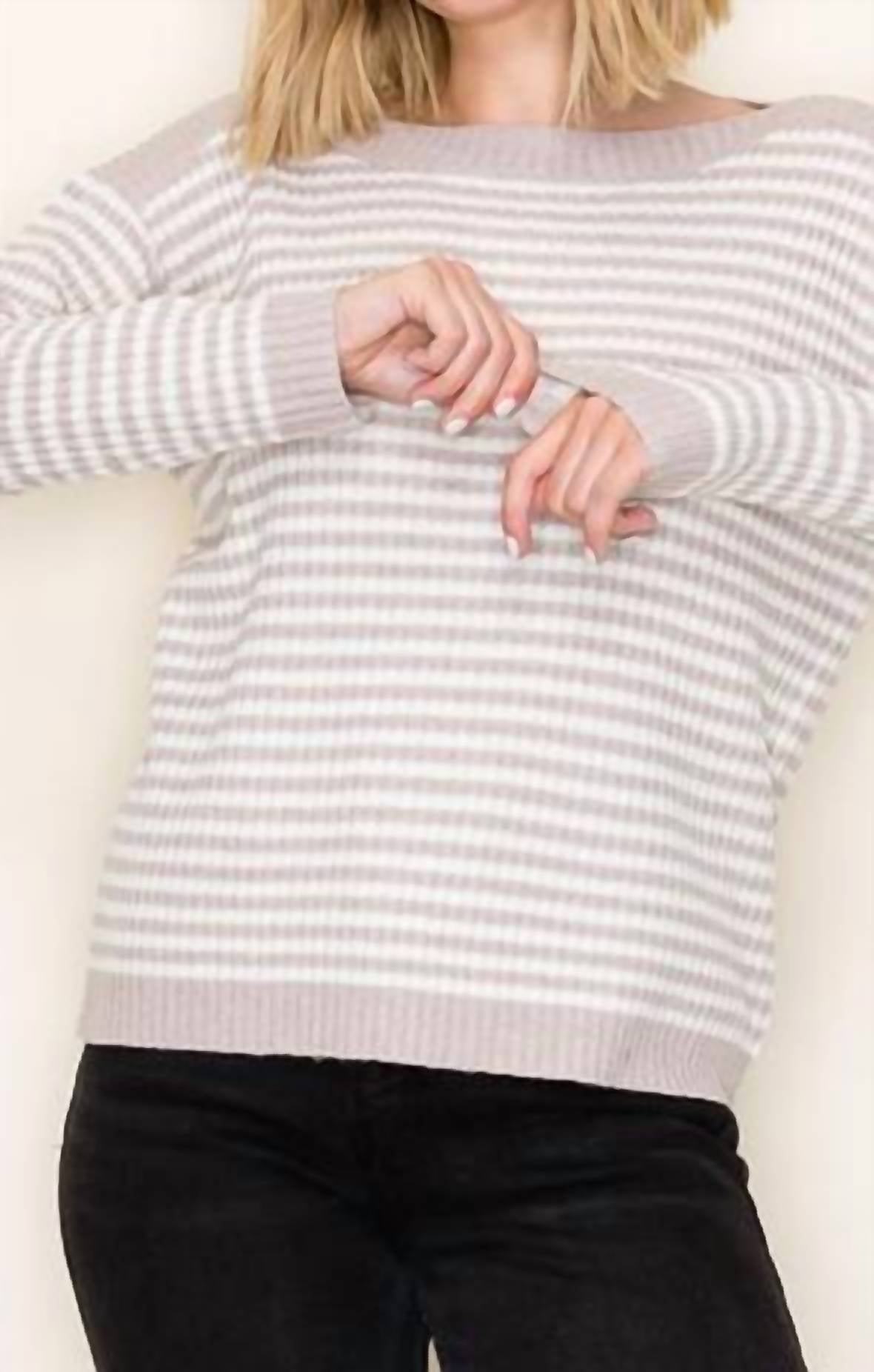 Staccato - Dallas Striped Boat Neck Pullover Sweater