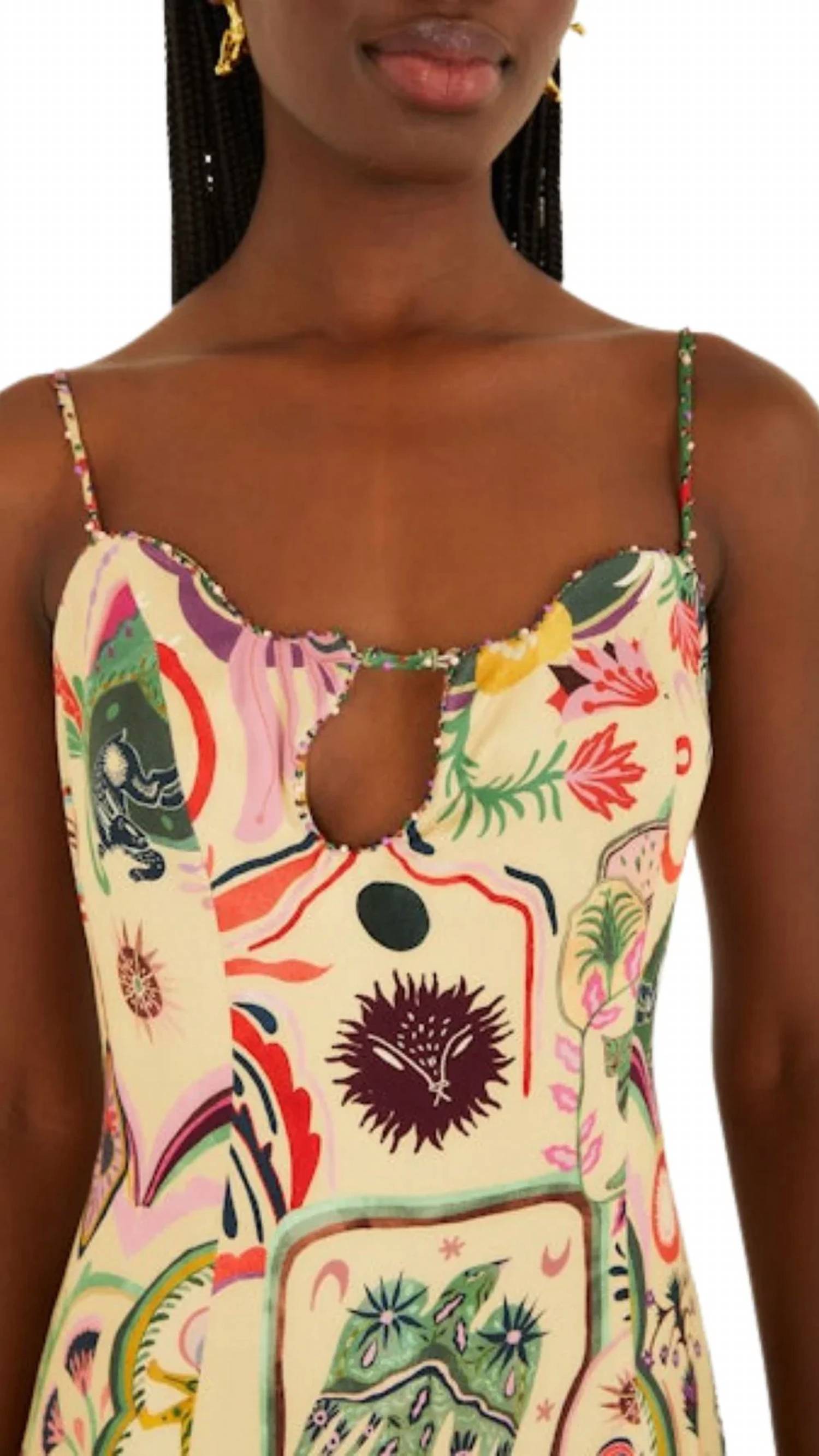 Farm Rio - Artsy Surreal Sleeveless Midi Dress