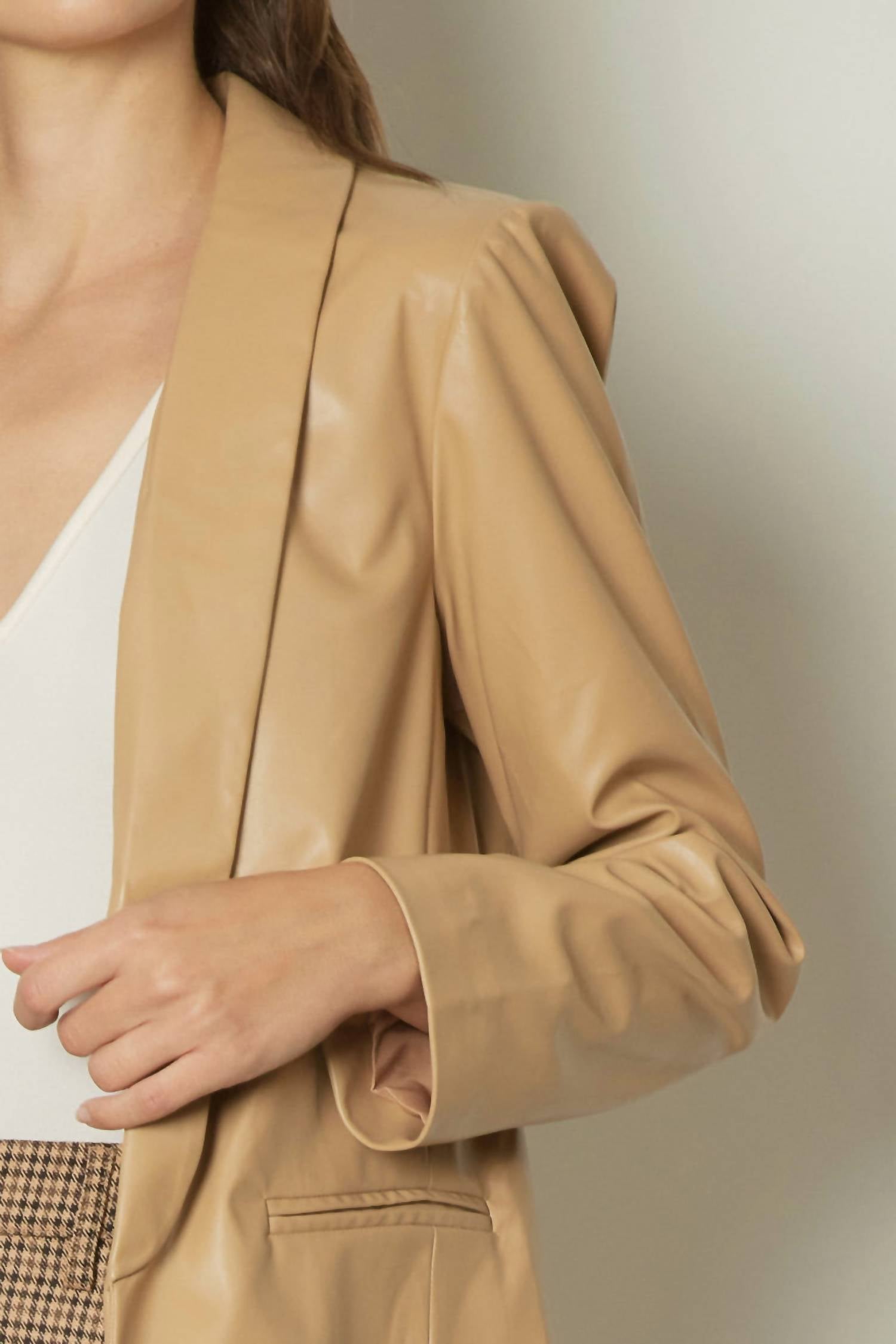 Entro - Happy Hour Faux Leather Blazer