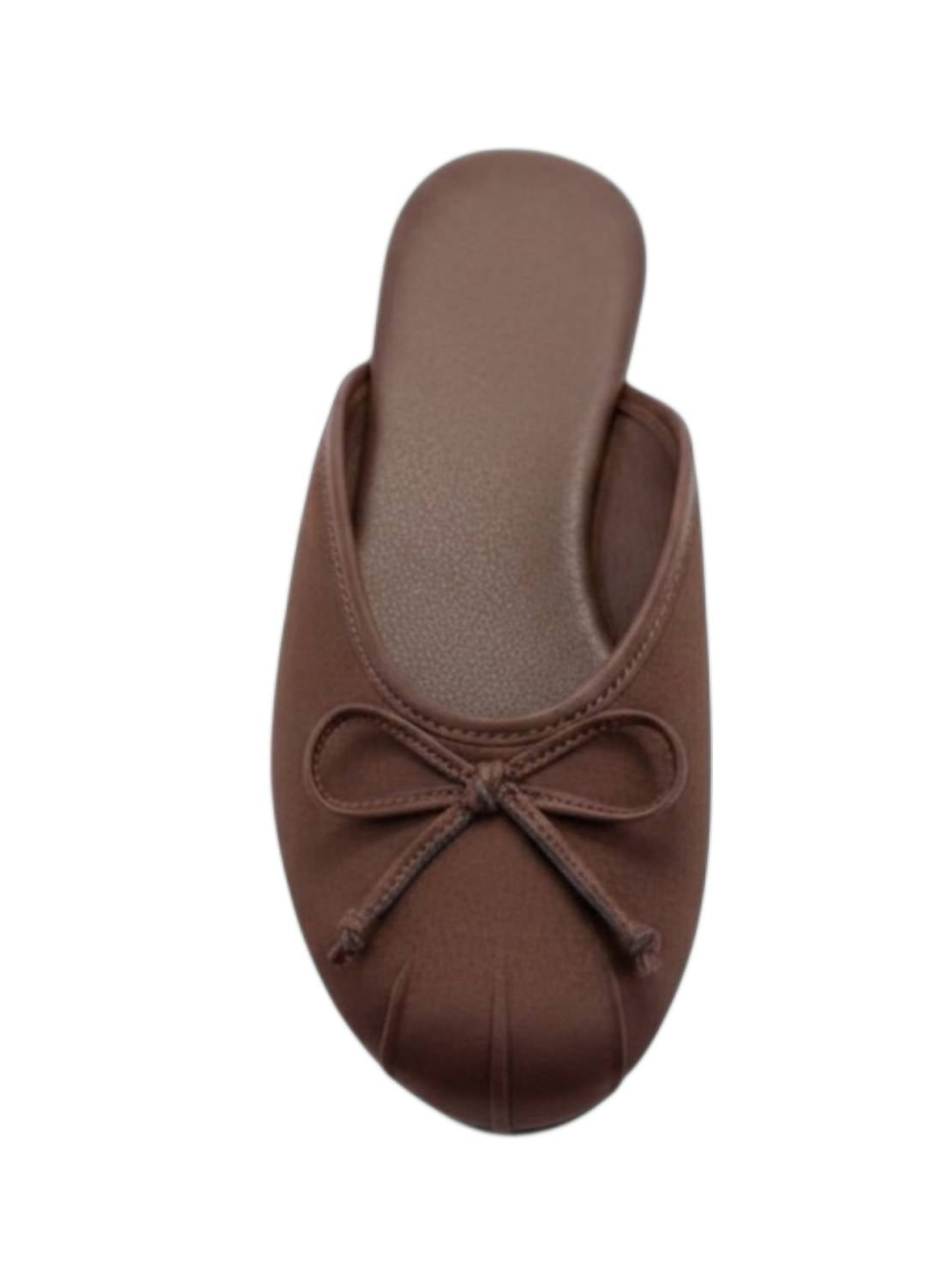 Ccocci - Women's Bow Accent Satin Ballet Flat Mules