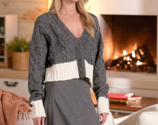 Elan - Color Block Carrie Cardigan Sweater