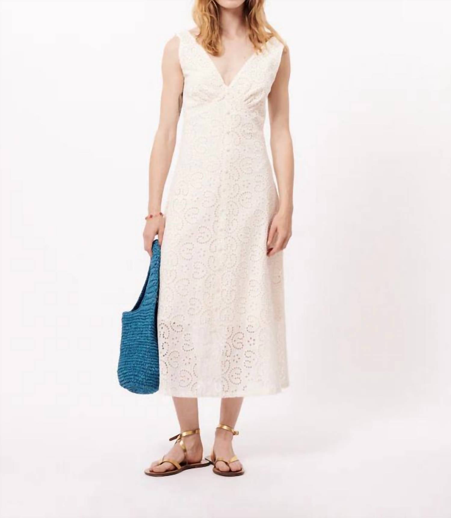 FRNCH Women's Crista Woven Dress in creme - women's dress