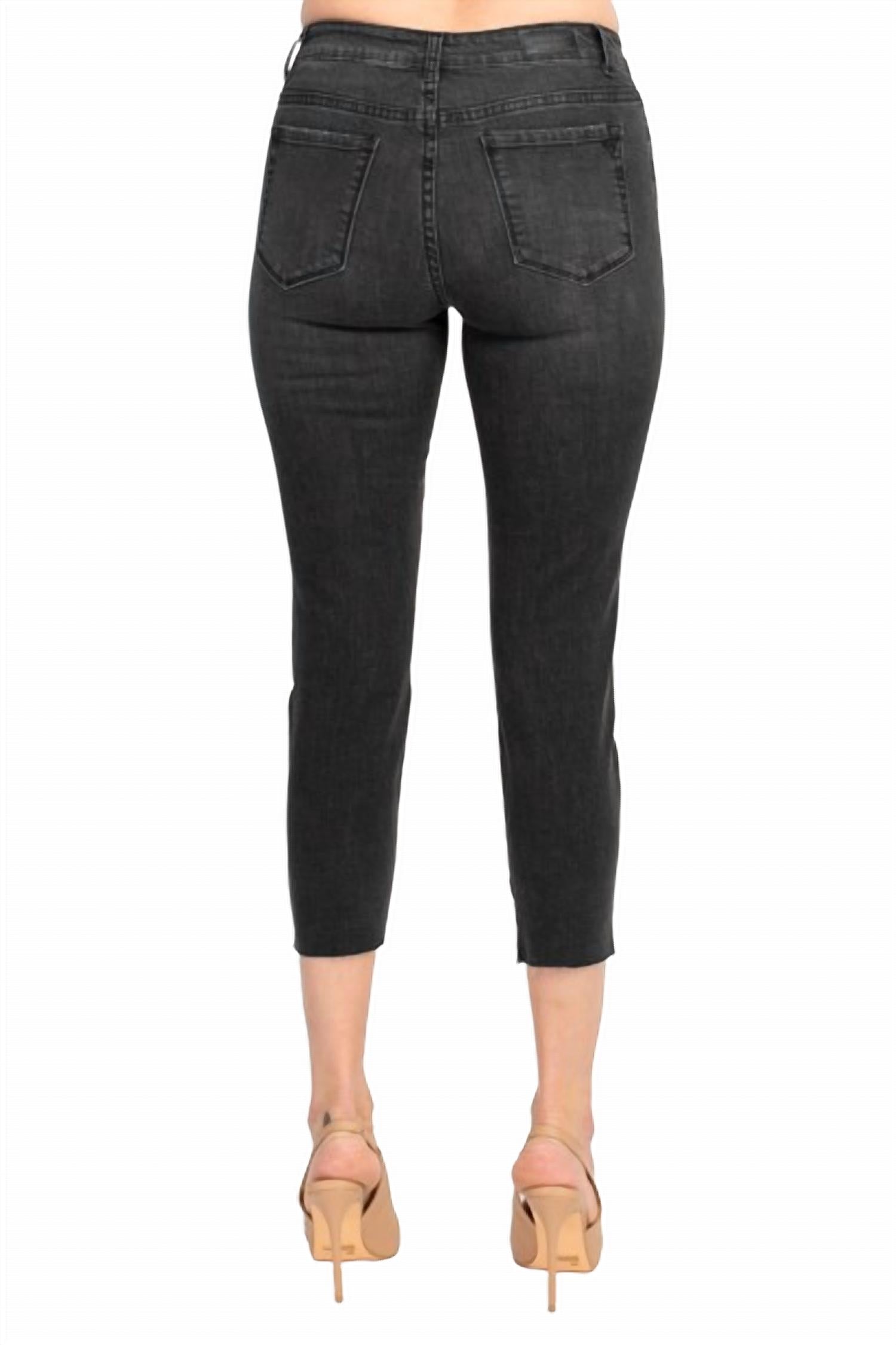Velvet Heart - Mid Waist Stretch Cropped Jeans