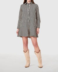 Livro Polly Dress in ganache pinstripe - women's dress