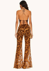 L'Agence - Baroque Flocked Flare Pants