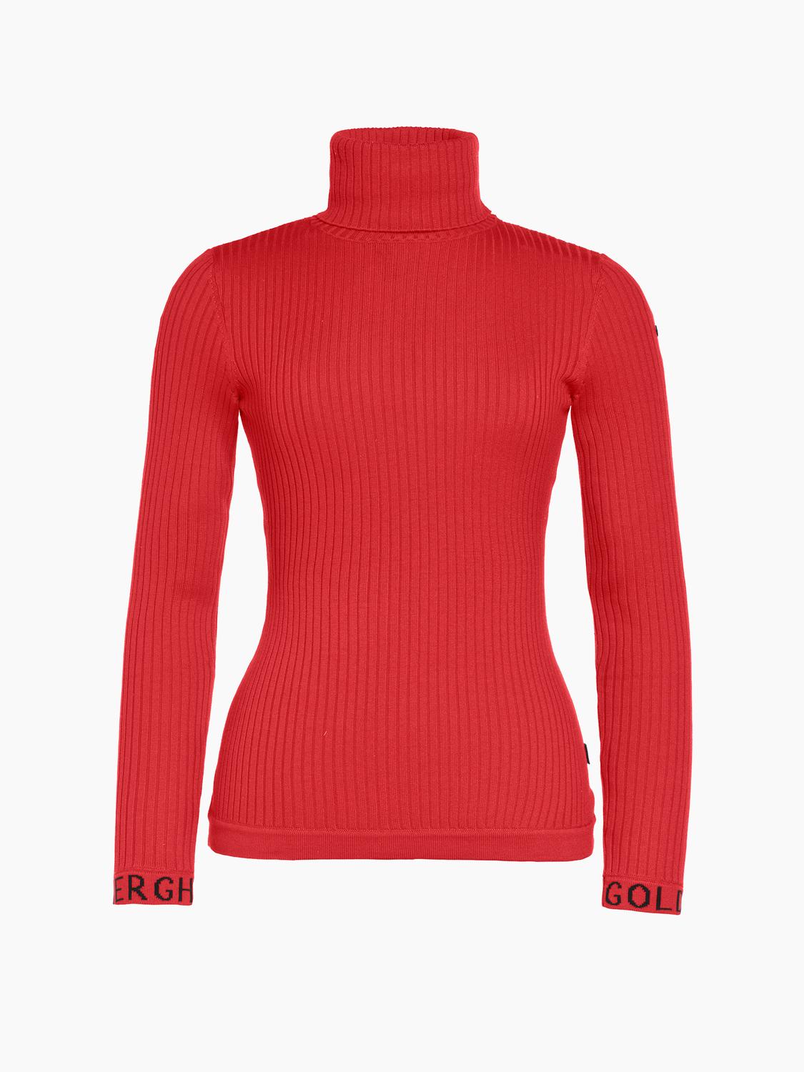Goldbergh Mira Long Sleeve Knit Sweater in flame - women's sweater