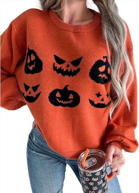 Fashionworks - Halloween Pumpkin Face Sweater