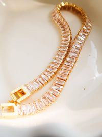 Flanerie By Maiq - Women's Rhodes 18k Non-tarnish Glam Cubic Zirconia Bracelet