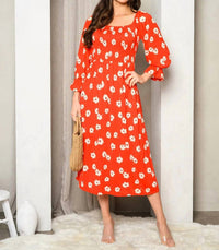 Sugarlips - Smock Floral Midi Dress