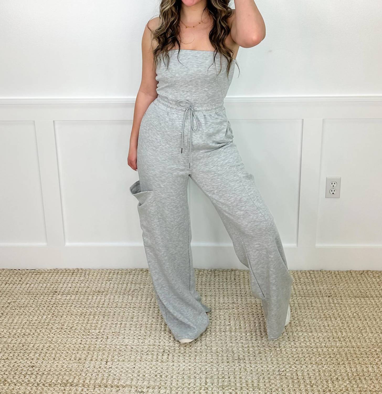 White Birch - Dance It Out Rayon Blend Strapless Jumpsuit