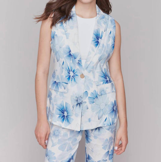 Charlie B - Printed Linen Blended Vest