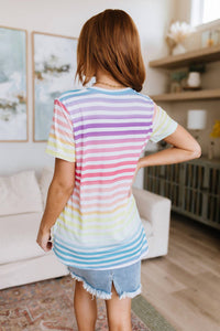 Heimish Usa - Looking for Rainbows V-Neck Striped Top
