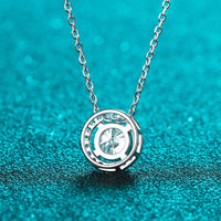 Bling Jewelry - Women's Four-prong Moissanite Halo Necklace