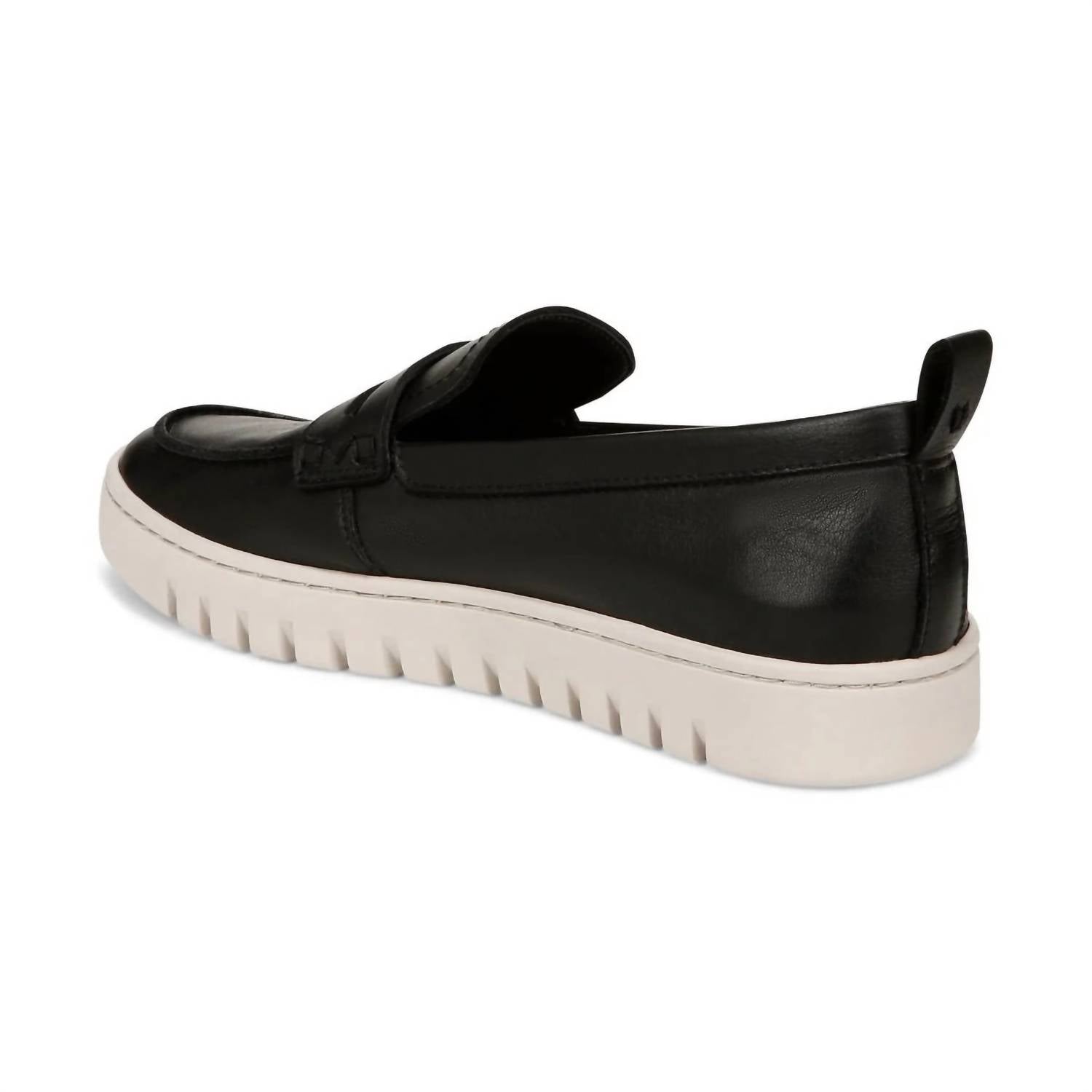 VIONIC Women's Uptown Loafer in black leather - women's flats - alternate view