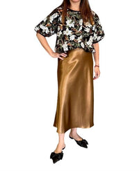 THML Holly Floral Sequin Top in black multi - women's blouse