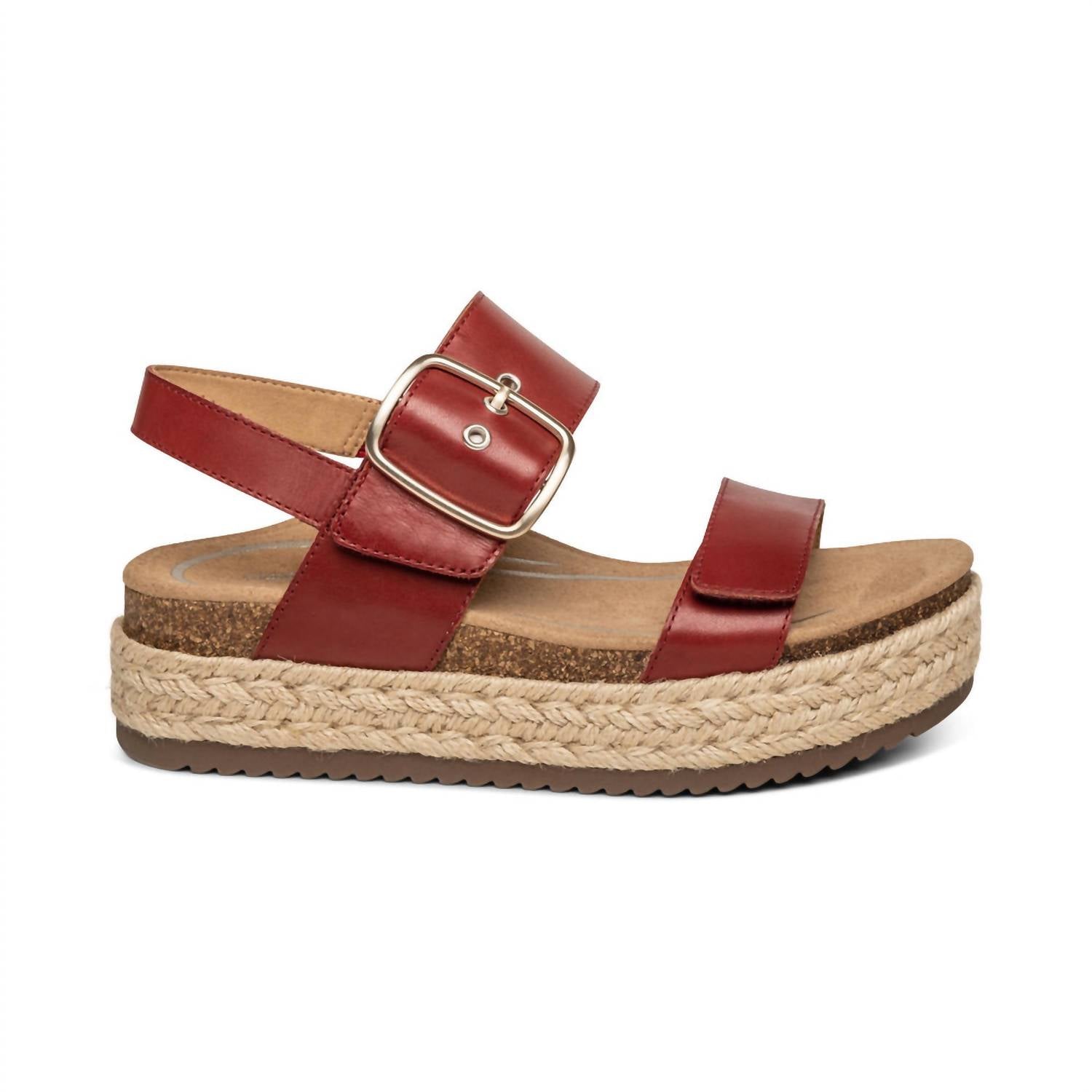 Aetrex Women's Vania Sandal in red - women's sandal - detail view