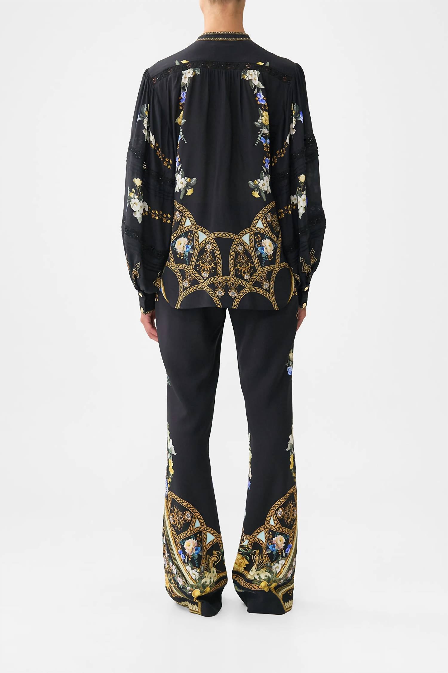 Camilla Blouson Sleeve Blouse in ottoman elegance - women's blouse - alternate view