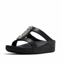 Fitflop - Women's Fino Pearls & Crystal H Bar Slide Sandals