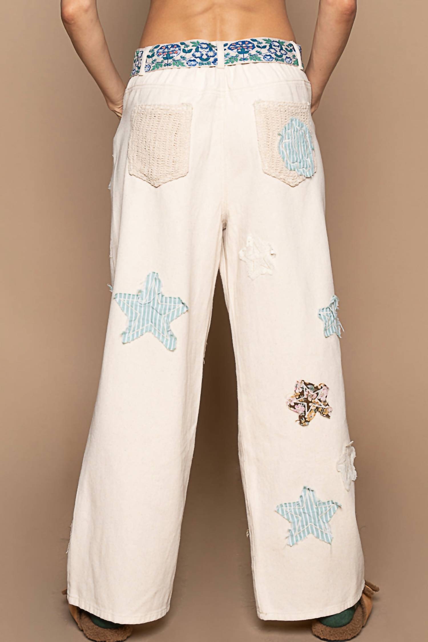 Pol - Regular Fit Star Patched Pants