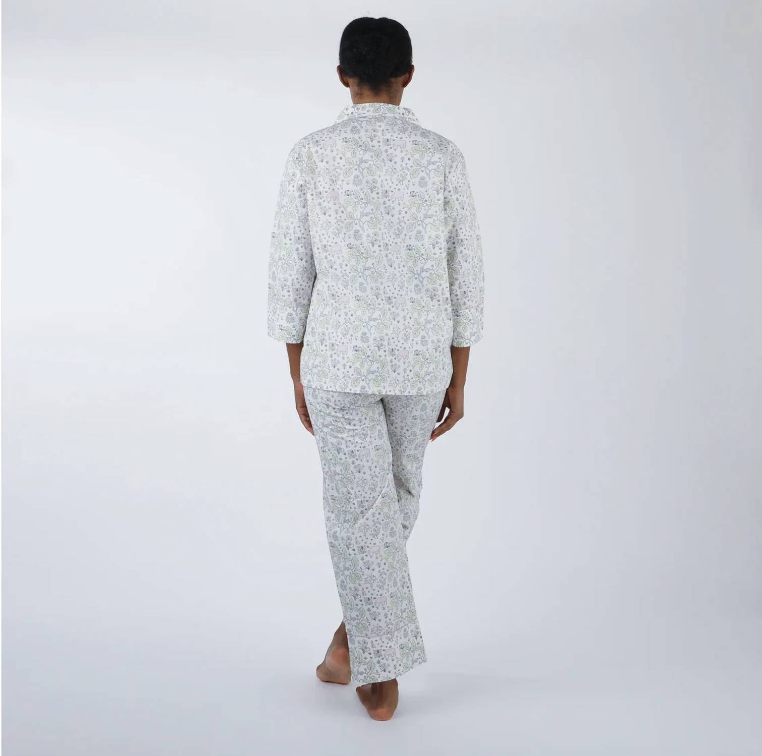 Lenora - Emmie Button-front And Drawstring Waist Pajama
