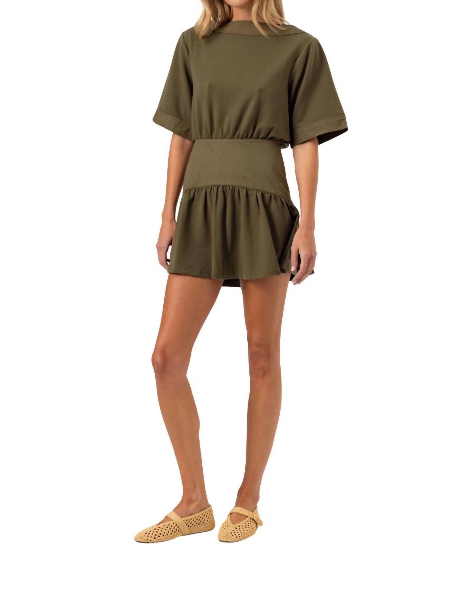 sundays Aveline Dress in olive - women's dress - alternate view