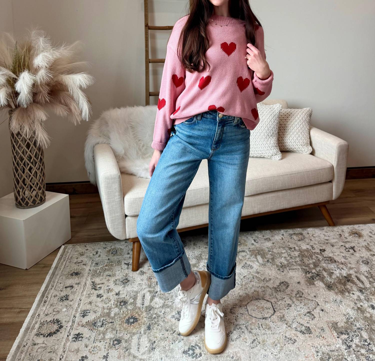 Miss Sparkling - All The Hearts Print Sweater