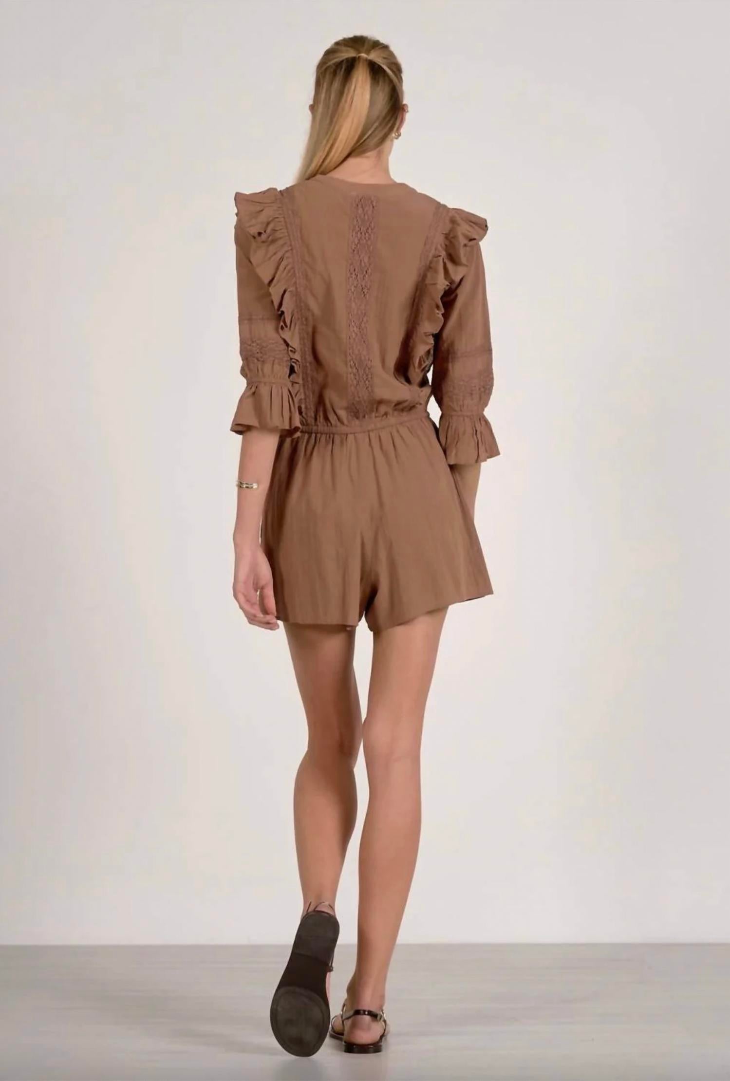 Elan - Ruffle Front Romper