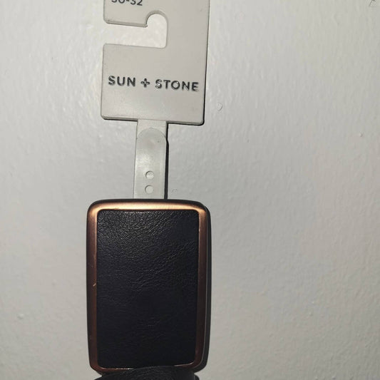 Sun + Stone - Men's Bonded Leather Plaque Buckle Belt