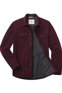 The Normal Brand Brightside Flannel Lined Jacket in port wine - men's jacket - detail view