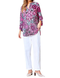 Dear Scarlett - Lizzy 3/4 Sleeve Wrinkle Free Tunic Top