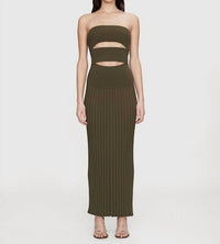 Christopher Esber - Slashed Knit Sunray Strapless Dress