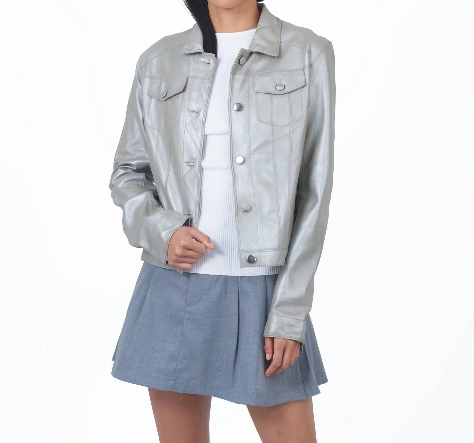 Jkt Nyc - Alexa Metallic Leather Jacket
