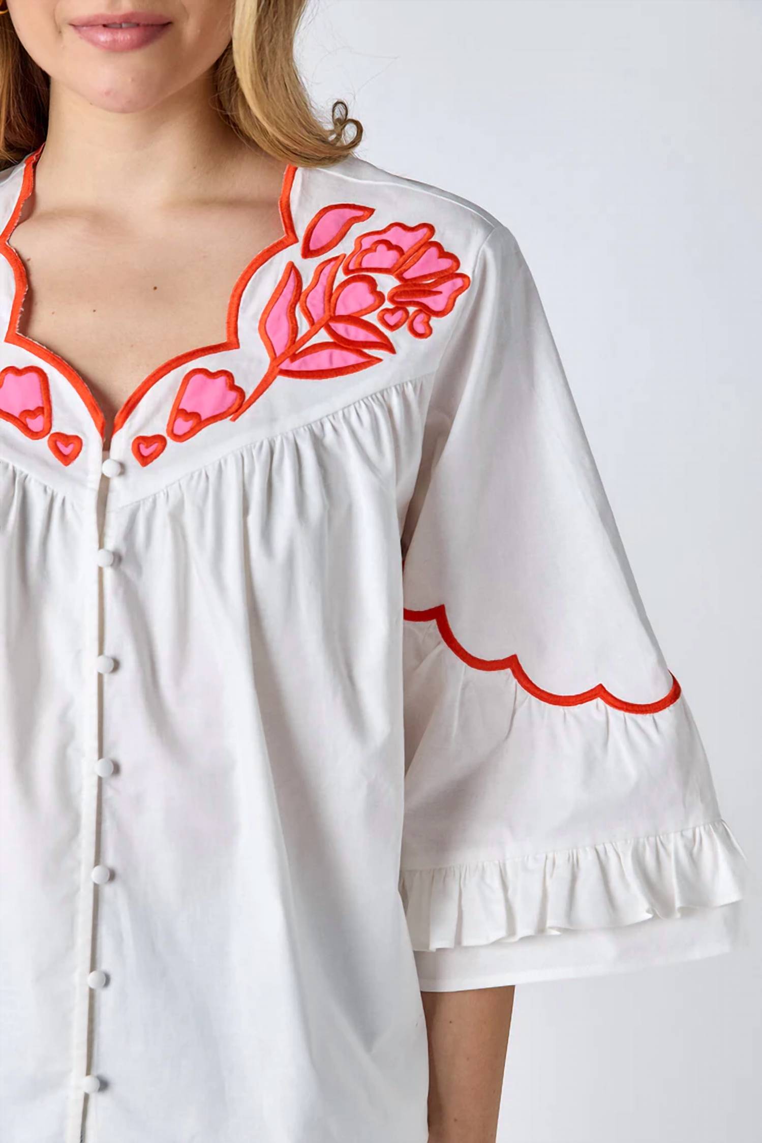 Crosby By Mollie Burch - Ity Embroidered Floral Blouse