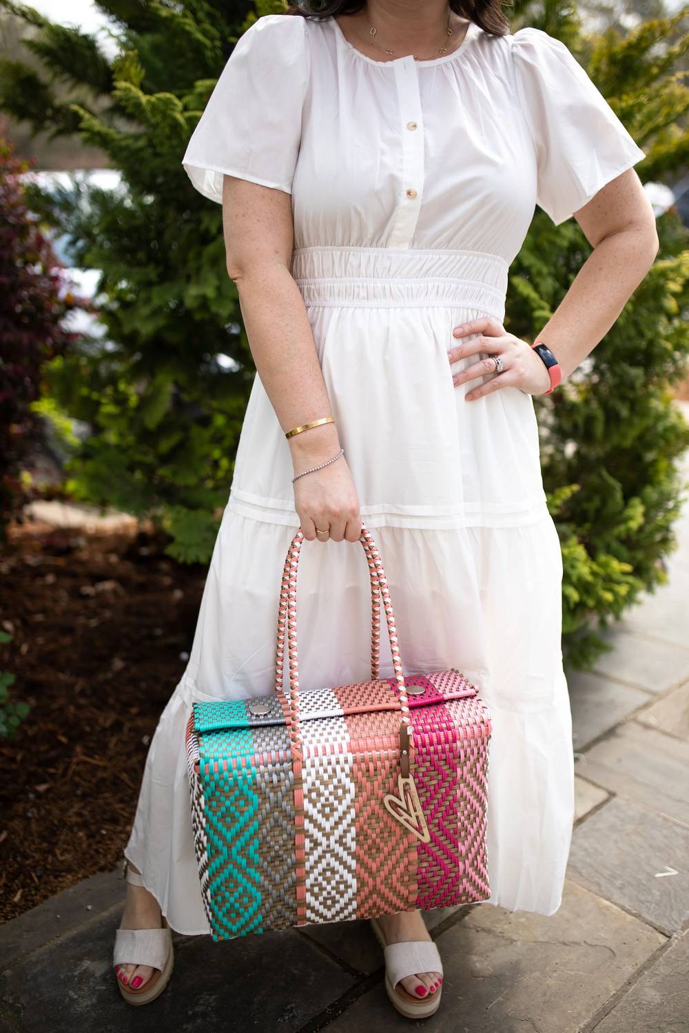 Staccato - Round Neck Short Sleeve Maxi Dress