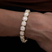 Gld - Iced 8.5mm Cubic Zirconia 9" Clustered Tennis Bracelet
