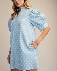Glam - Ruffle V-neck Polka Dot Mini Dress